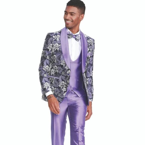 Purple Prom Suit - Purple Prom Outfit - Purple Prom Shawl...